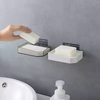 No trace paste non-perforated soap box soap box cosmetic room soap box bathroom sponge soap box creative wall hanging drain rack