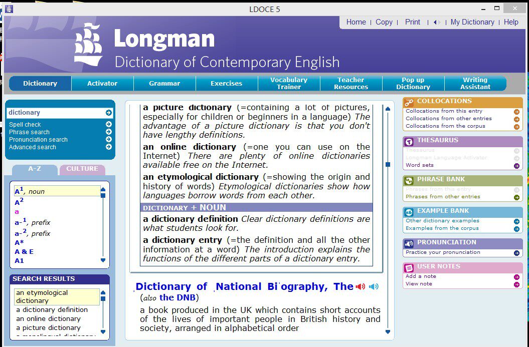 Longman Oxford Cambridge Webster Collins English Electronic Dictionary CD Computer Edition Software