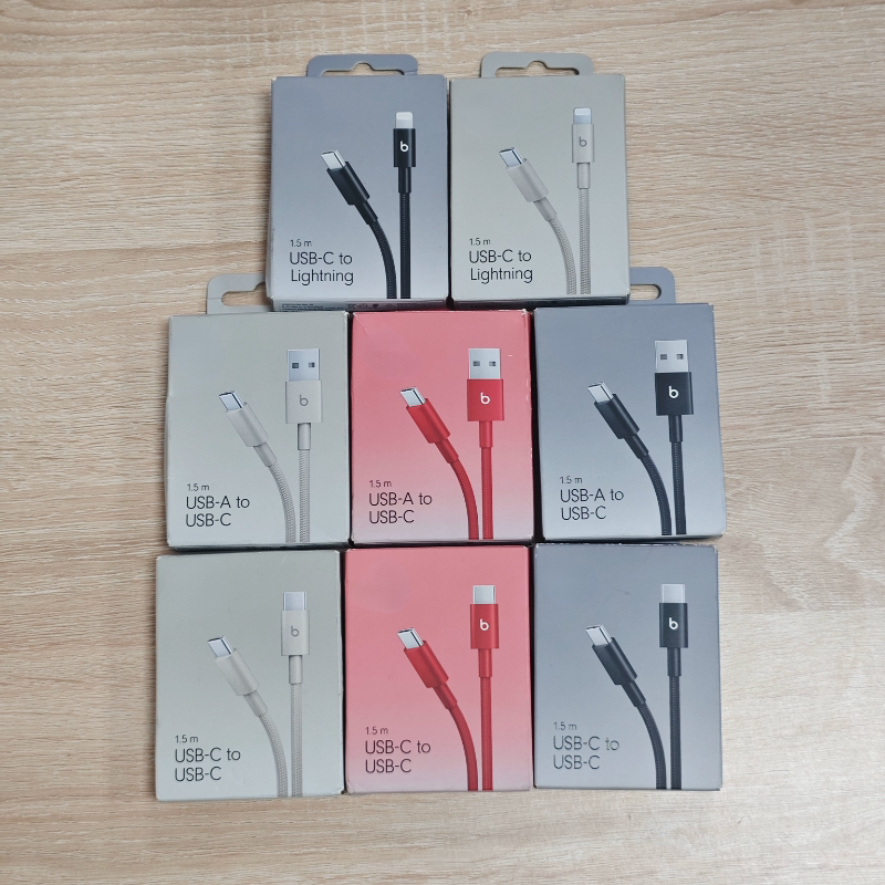 Suitable for Beats Headphones, Apple iPhone 8X11234567 Data Cable, iPad Pro Fast Charging, Air 1.5m Transmission Connection, USB a Slow Type C Lightning, Colorful Braided