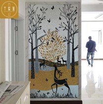 Art Glass Mosaic Background Wall Tiles Small Wall Brick Jigsaw Puzzle Cut Mural Background Painting Minimalist Light Lavish