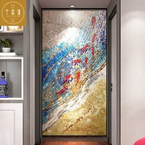 Light Extravagant Glass Tile Mosaic Background Wall Genguan Painting Decoration Painting Cut Painting Collage Wall Sticker 9 Fish drawing Background Painter