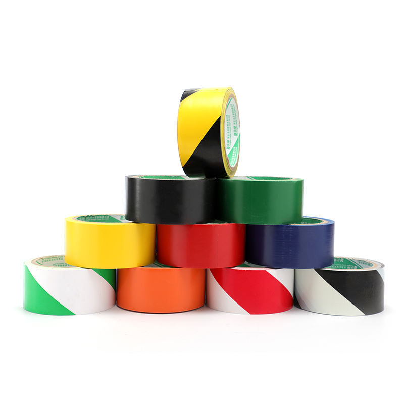 PVC Monochromatic Bicolor Alarm Floor Isolation Adhesive Tape Landmark Ground Zebra Adhesive Tape Ground Mark Area Glue 48mm