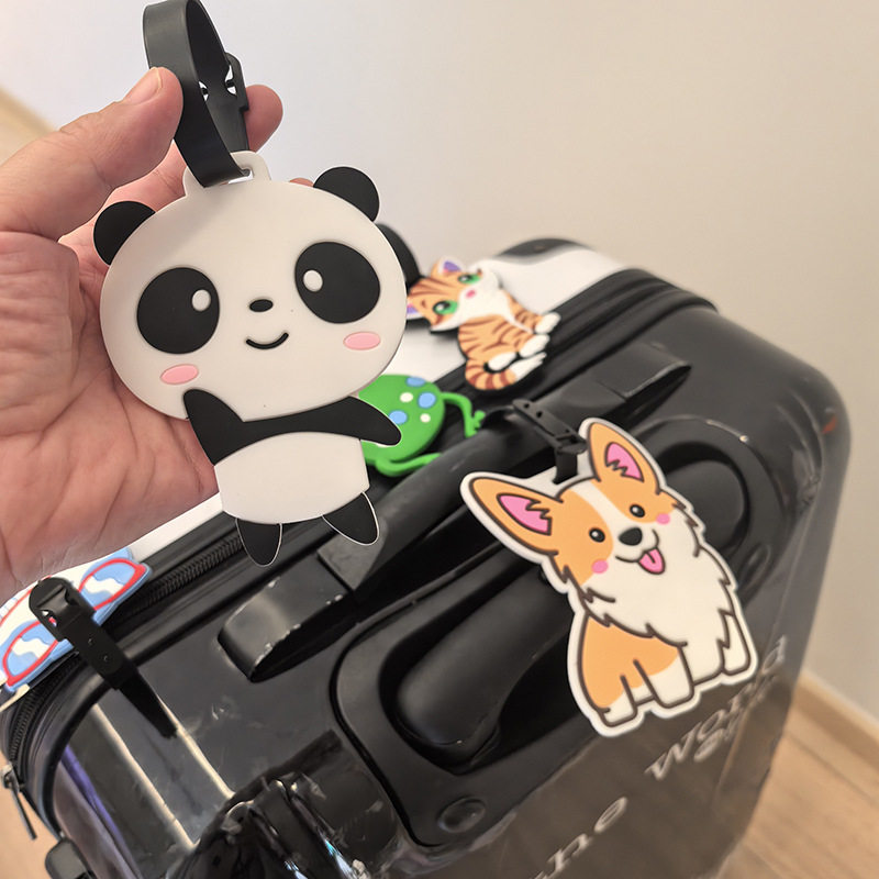 新しい荷物タグ、紛失防止漫画柄機内持ち込み荷物タグ、旅行用荷物タグ、バックパックペンダント、ストラップタグ