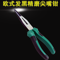  European-style blackened fine grinding pointed nose pliers 8 inch pointed nose pliers oblique mouth pliers Alloy steel forging lifetime warranty