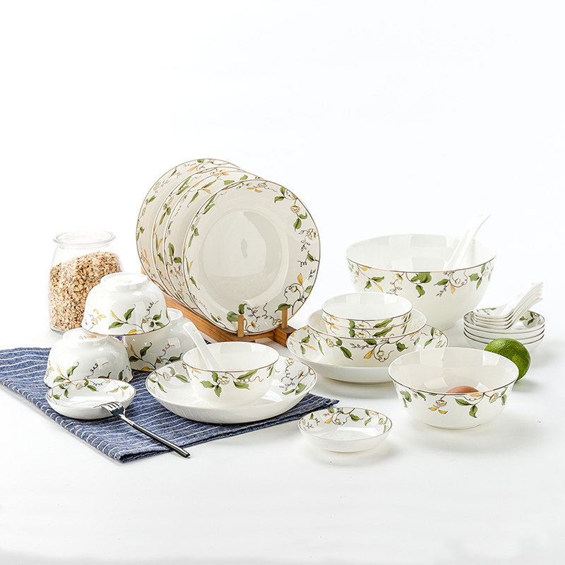 Jinlan Yutong Bone Ceramic dish dish dish dish Suite Champs Elysées 28 head cutlery set group Joe relocation gift