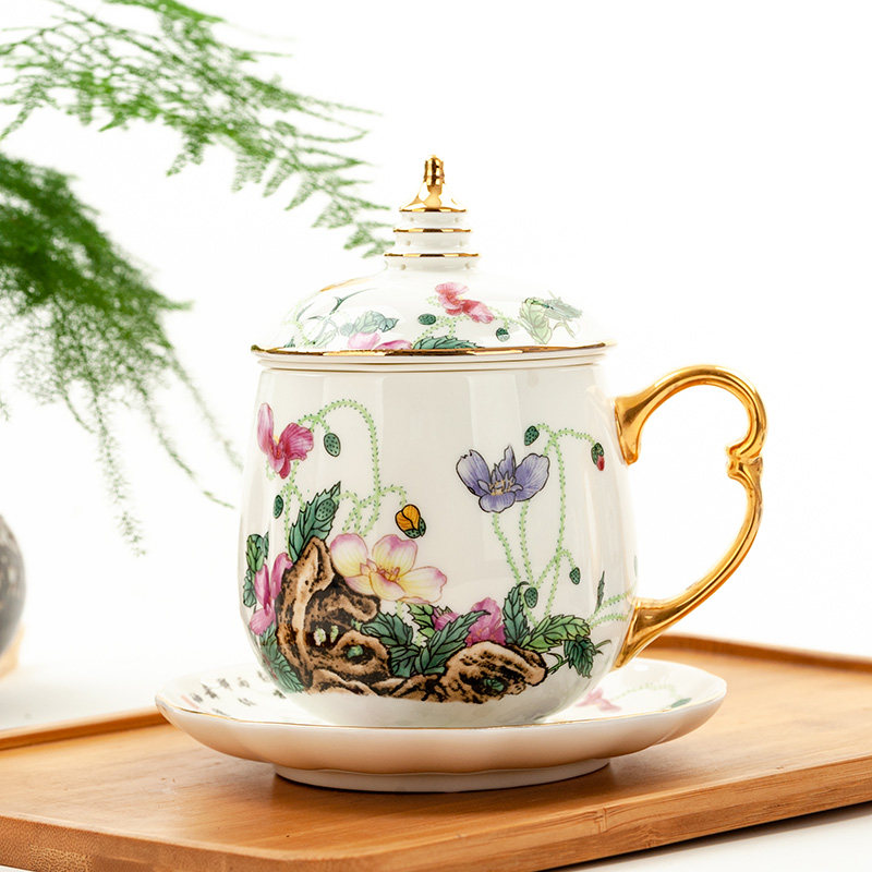 Enamel Tianan Tea Cup with a large capacity teacup depiction of personal cup ceramic cup office tea leak cup