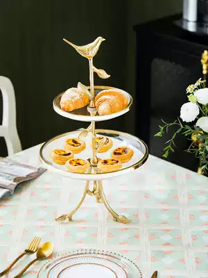 Harvest cottage living room fruit plate 2021 new household light luxury high-grade crystal glass cake stand multi-layer snack plate