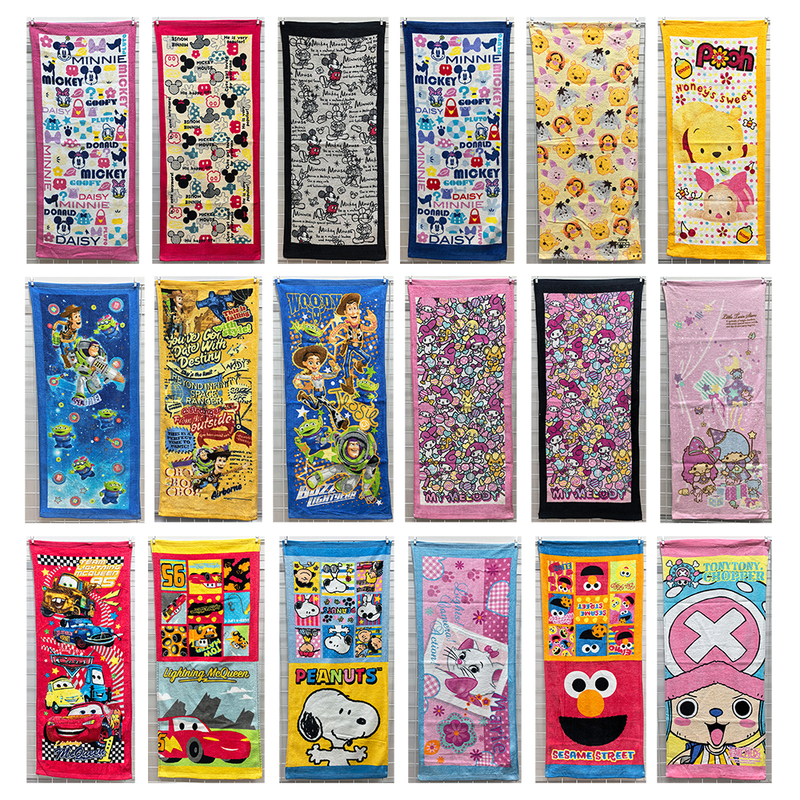34X76Cm Woody, Mickey Mouse, and Other Cartoon Characters, Export-Quality, 100% Cotton Face Towel for Adults and Children, Long Towel