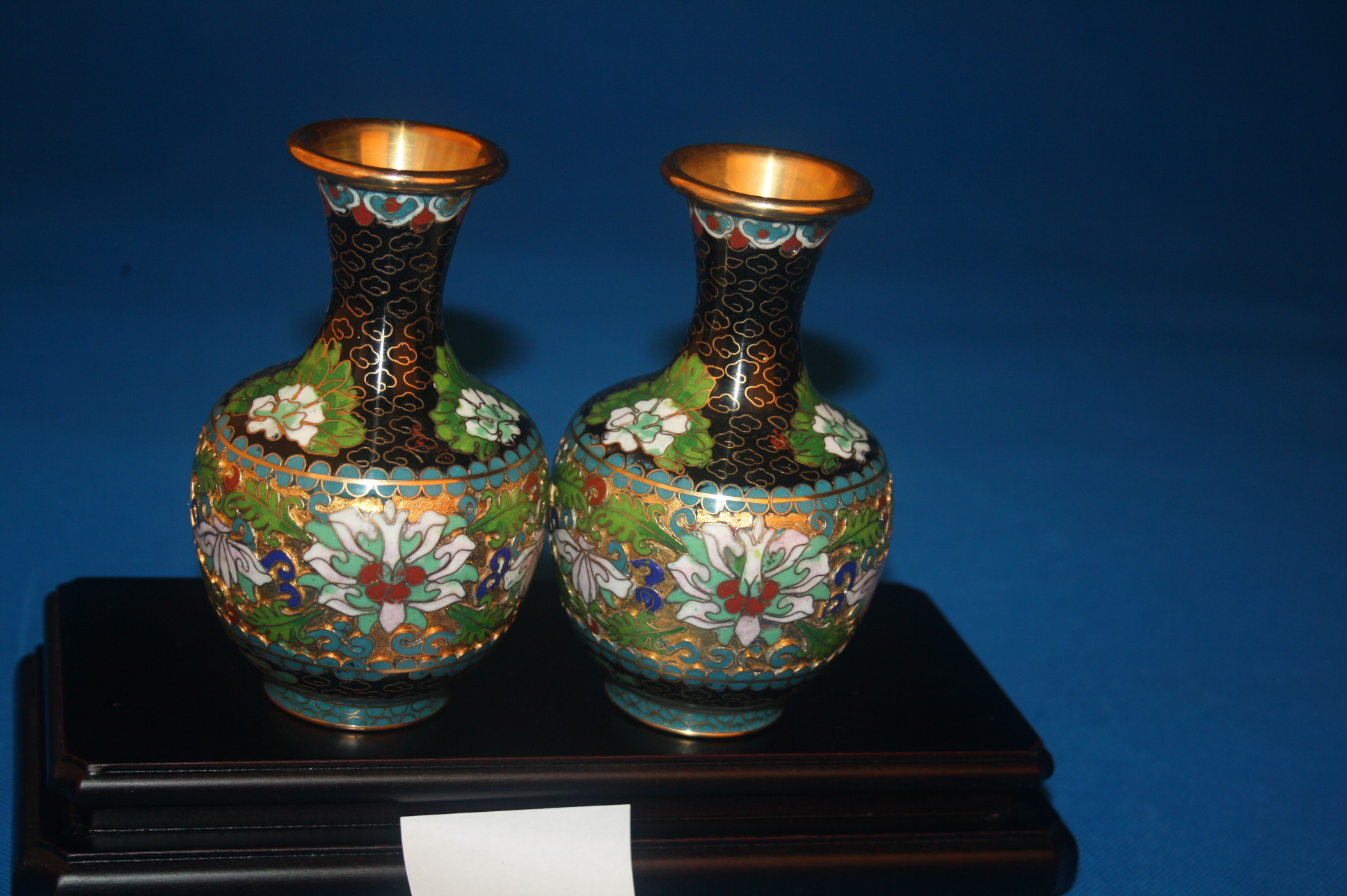 1980s old foreign trade copper tire filigree old cloisonne gold field vase price (bottle body jade pot spring)