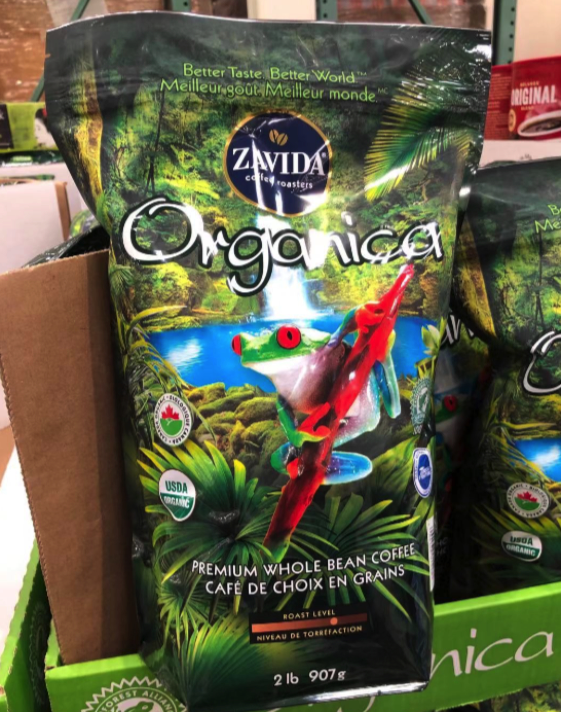 Canada Direct Mail ZAVIDA Rainforest Coffee Bean Organic Coffee Beans 907g