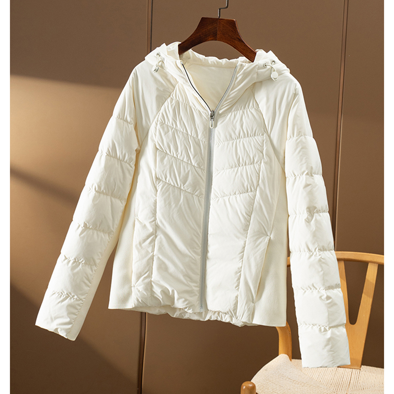 ¥1080 Seconds! Spring Home Canada Lu+ Slim Fit Knitted Goose down Hooded down Jacket Women 6V84