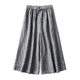 End-of-day goods, indifferent and outstanding, yarn-dyed linen, high waist, slimming, three-point wide-leg skirt pants, women's drapey spring home 299B