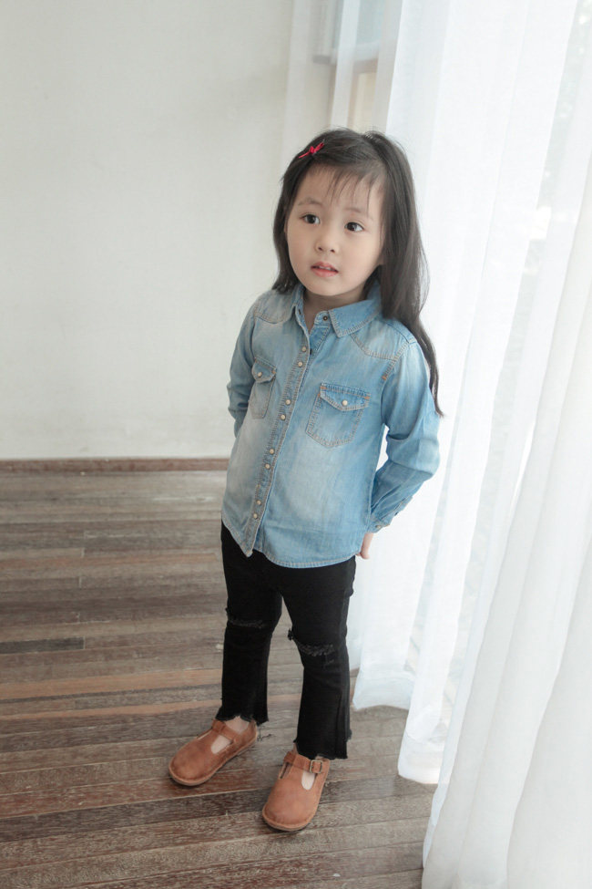 Chemise fille à manche longue en toile - Ref 2085608 Image 25