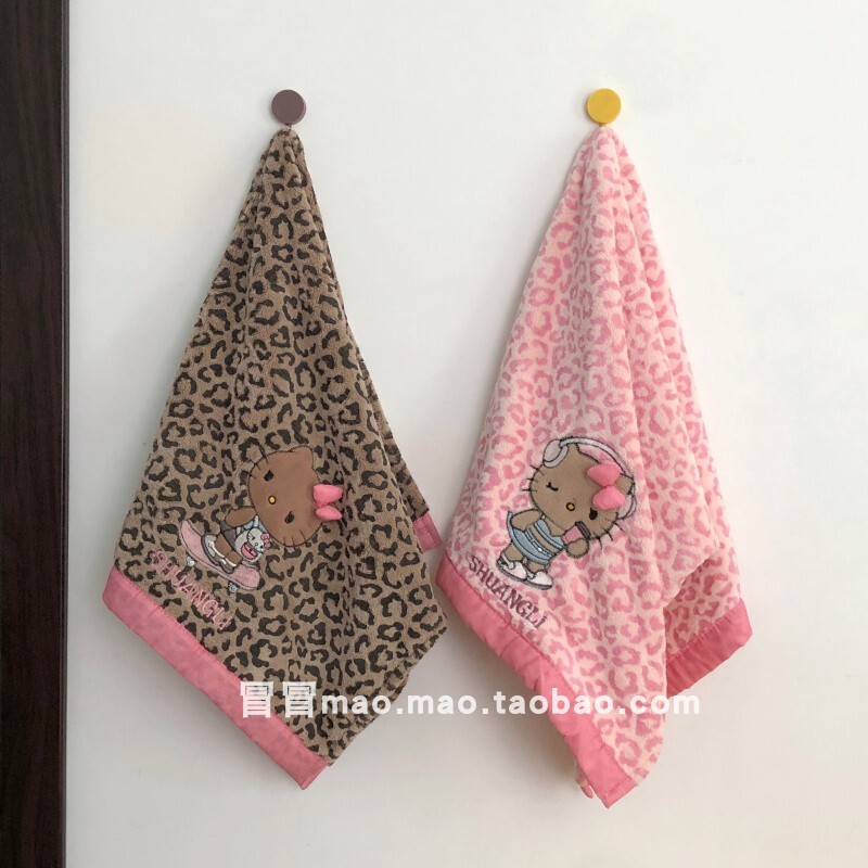 New Niche Leopard Print Black Leather Kitty Towel, Thick Coral Fleece, Absorbent, Quick-Drying, Household Bath Towel, Non-Shedding