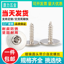 Screw self-tapping screw pointed tail hard cross galvanized nickel box self-tapping with gasket big cap meson PWA3 * 10*10