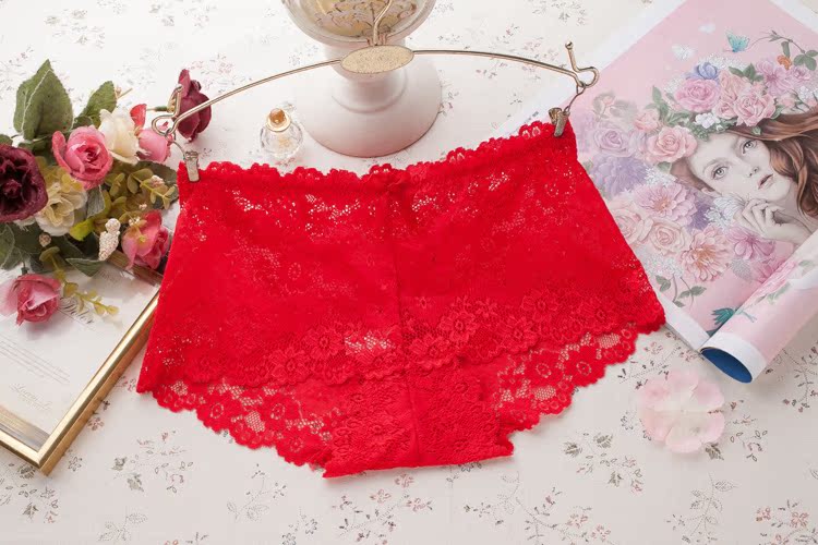 4 món quà quần lót hộp nữ tính ren trong suốt mỏng cung cám dỗ eo thấp áo khoác cotton nữ tóm tắt quần lót nữ cao cấp