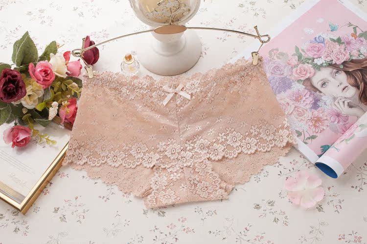 4 món quà quần lót hộp nữ tính ren trong suốt mỏng cung cám dỗ eo thấp áo khoác cotton nữ tóm tắt quần lót nữ cao cấp