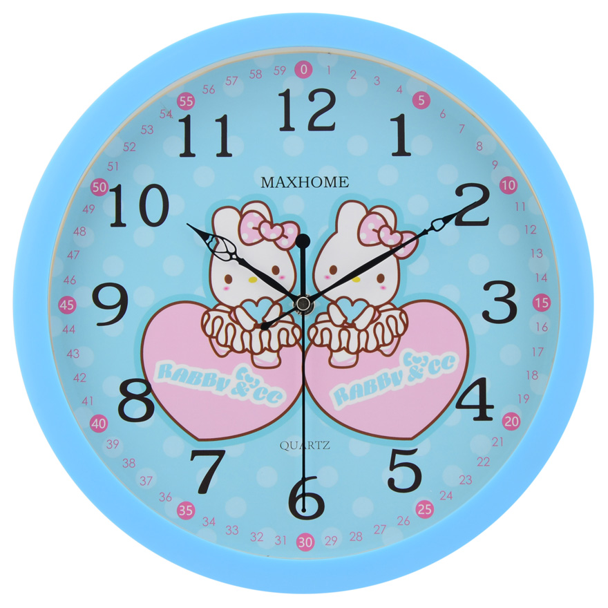 Cognitive learning for early childhood children creative wall clock mute bedroom garden clock cartoon without punching
