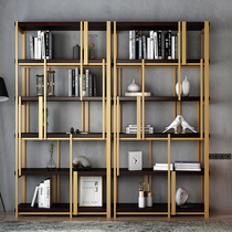 Nordic simple bookshelf display multi-layer floor display stand simple modern iron gold shelf creativity