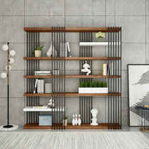 Shelf iron modern simple floor bookshelf gold Nordic creative shelf living room partition Display Display Cabinet