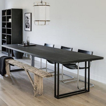 loft Industrial Wind desk Nordic solid wood conference table long wooden table log Workbench retro large board