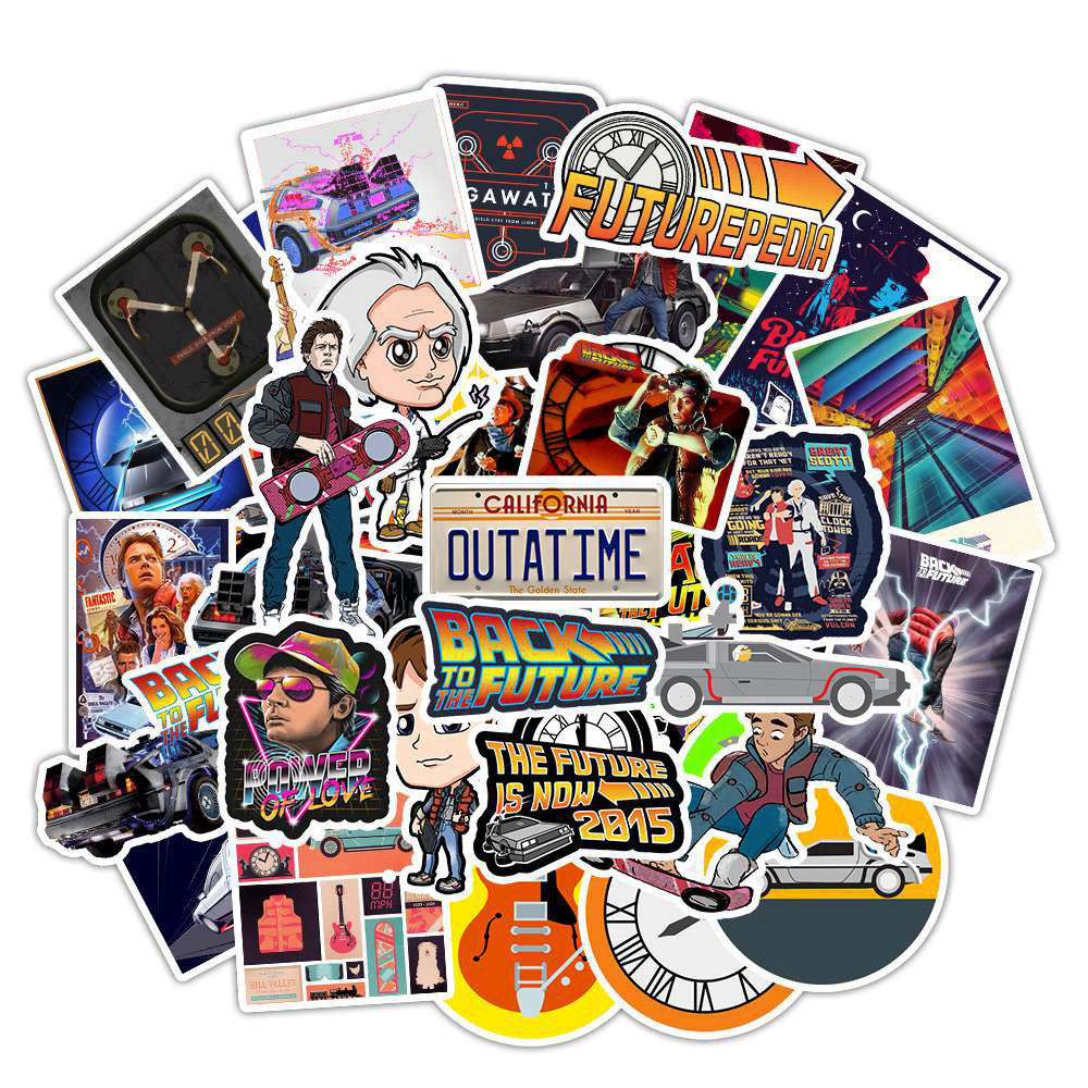 50 Back to the Future Movie Sticker Locomotive Stickers Bicycle Notebook Skating Stickers