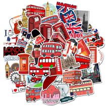 50 beds in London red bus Phone kiosk Cartoon Series Sticker suitcase Water glass notebook waterproof paste