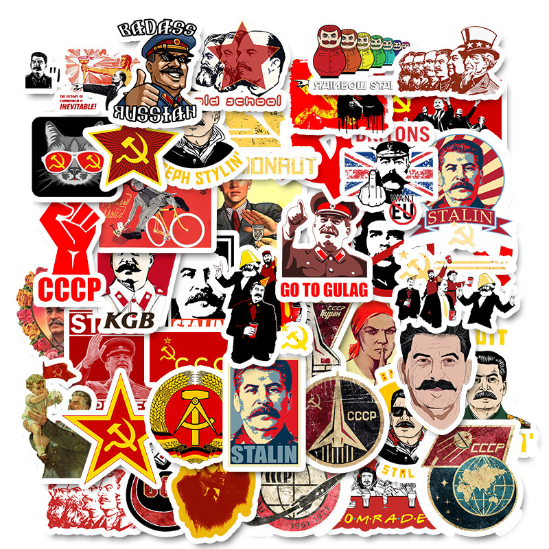 50 CCCP Russian Soviet graffiti stickers Guitar Waterproof Stickers Mix Without Repeating Stickers