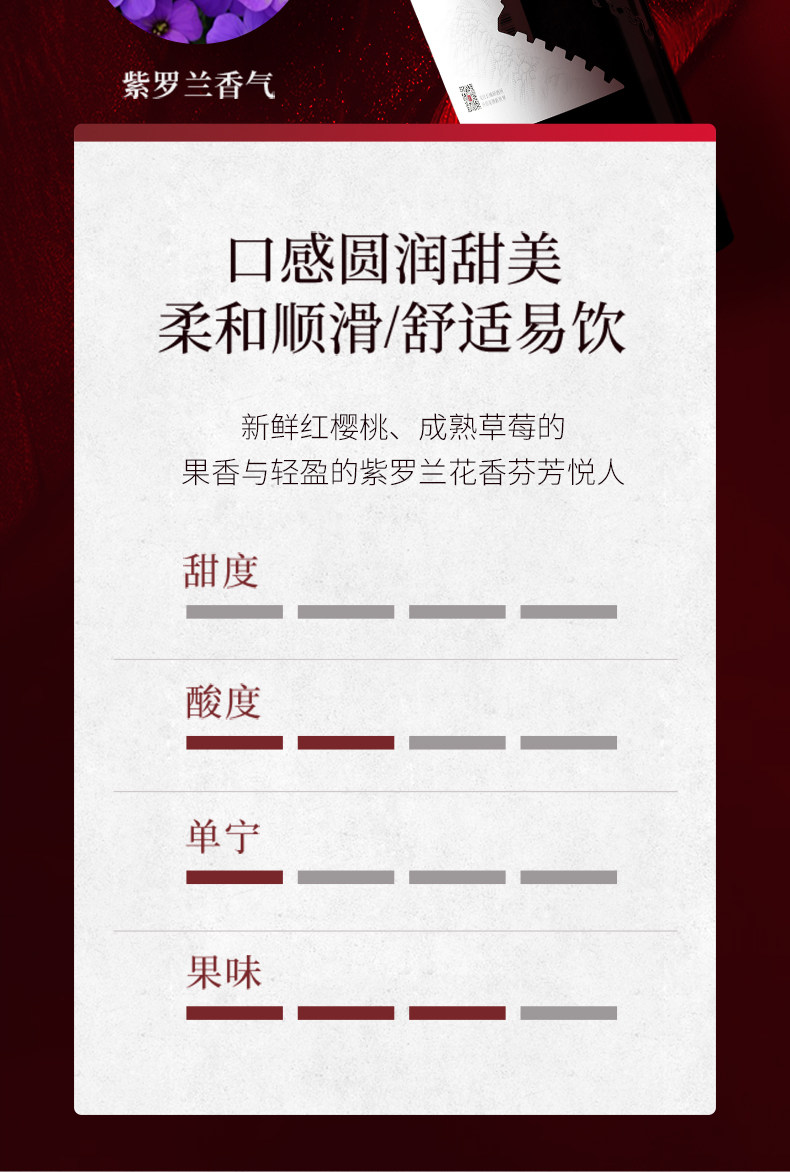 长城 玖干 红赤霞珠马瑟兰美乐混酿 2支 图4