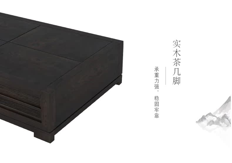 Nội thất gia đình Trung Quốc Mới Bàn gỗ rắn Bàn cà phê hiện đại Đơn giản Phòng khách Bàn trà uống Bàn trà Bốn ngăn kéo Bàn trà - Bàn trà bàn sofa mặt đá