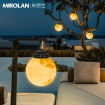 Miroran Moon Hanging Lamp Villa Garden Lamp Outdoor Garden Lamp Moon Chandelier Patio Yard Decoration Ambient Light