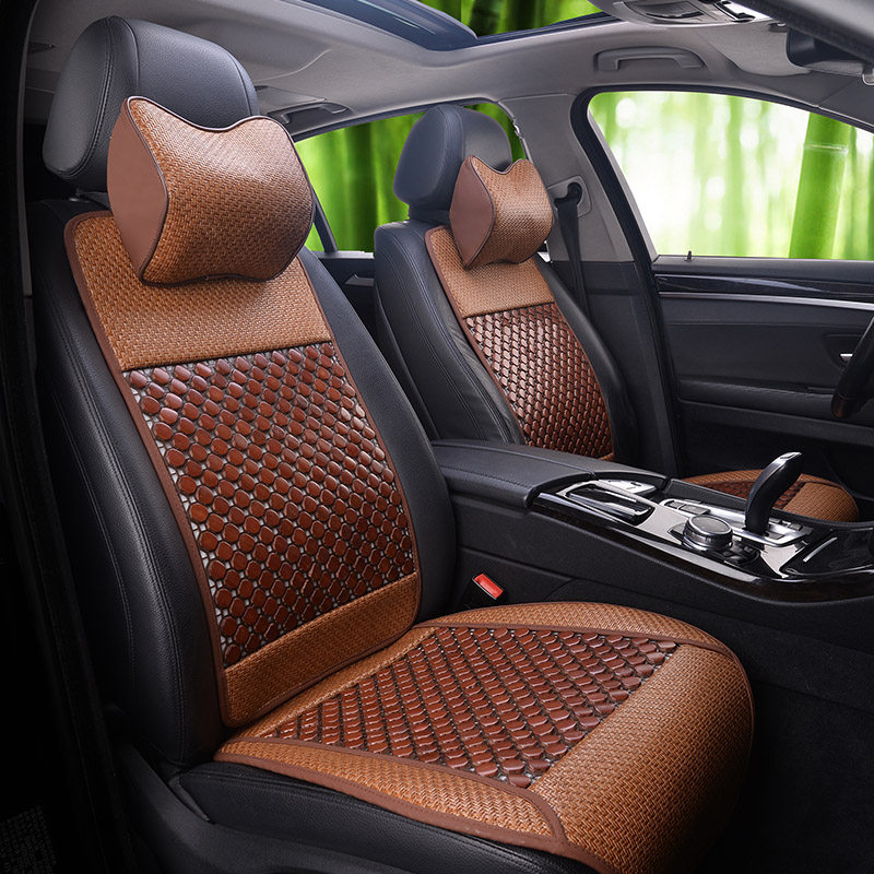 Four Seasons Small Brute Waist Bamboo Sheet Car Cushion Monolithic Bamboo Cool Mat Cool Mat Breathable Mahjong Universal Front Single Seat Cushion