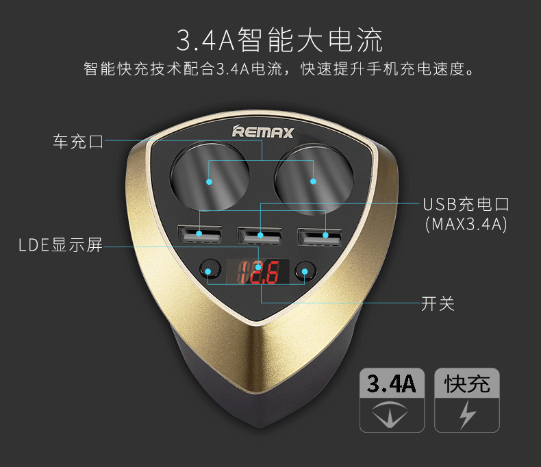 chargeur REMAX 3.4A, 3A - Ref 1300121 Image 12