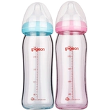 Силиконовая стеклянная бутылочка для кормления, соска, широкое горлышко, 240 мл