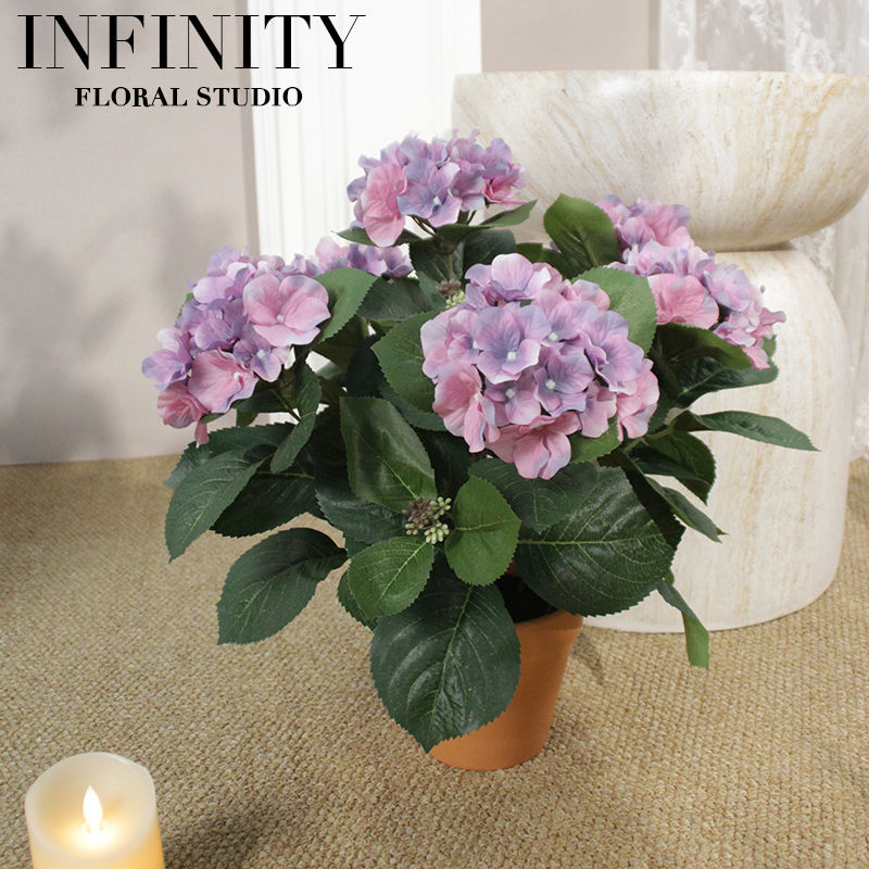 Nordic Artificial Hydrangea Plant Small Potted Plant ins Pastoral French-Style Ornament Decoration Korean-Style with Red Clay Flower Pot Nordic Artificial Hydrangea Plant Small Potted Plant ins Pastoral French-Style Ornament Decoration Korean-Style with Red Clay Flower Pot