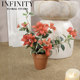 Simulated Bougainvillea with Floating Branches, Red Clay Potted Plant, 3D Printed Home Decoration Ornament, Natural and Simple French Style