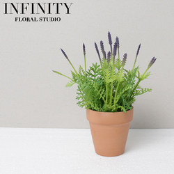 French Pastoral Artificial Red Pottery Small Potted Lavender Living Room Decoration ins Plant Ornaments Plastic Fake Flowers Korean Style