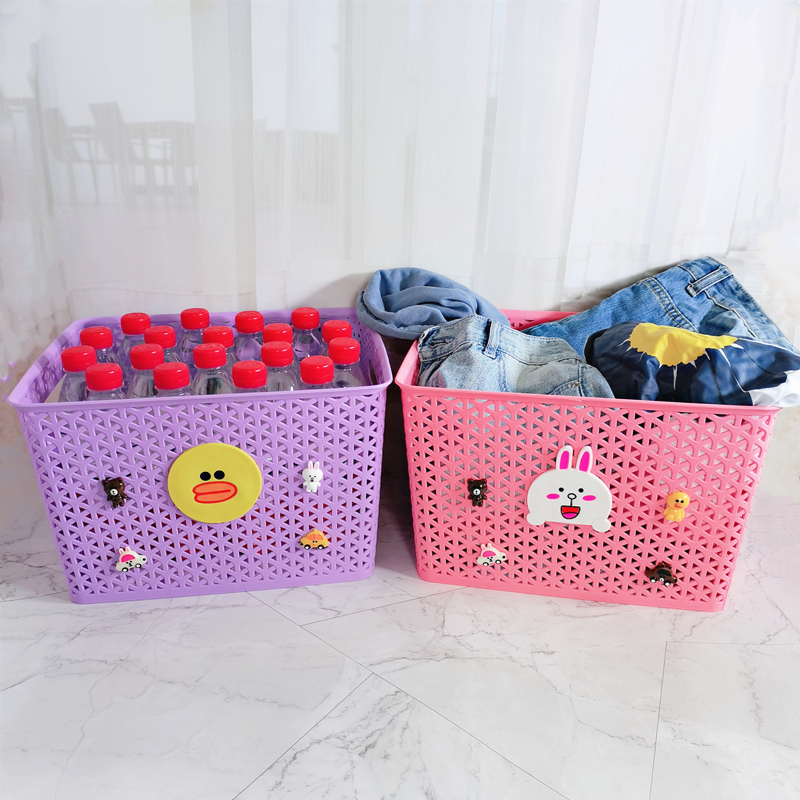 Creative cartoon contains basket desktop plastic bedroom bathroom kitchen large-capacity tabletop debris packaging box cute