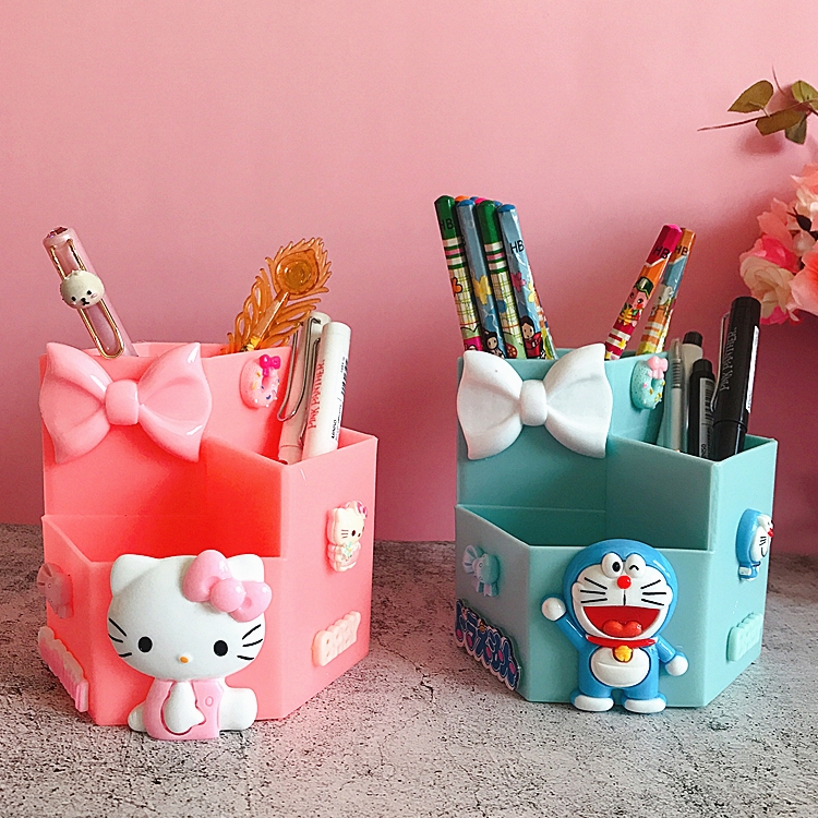 Creative fashion personality multifunctional student desktop storage box home children's cartoon cute girl office pen holder