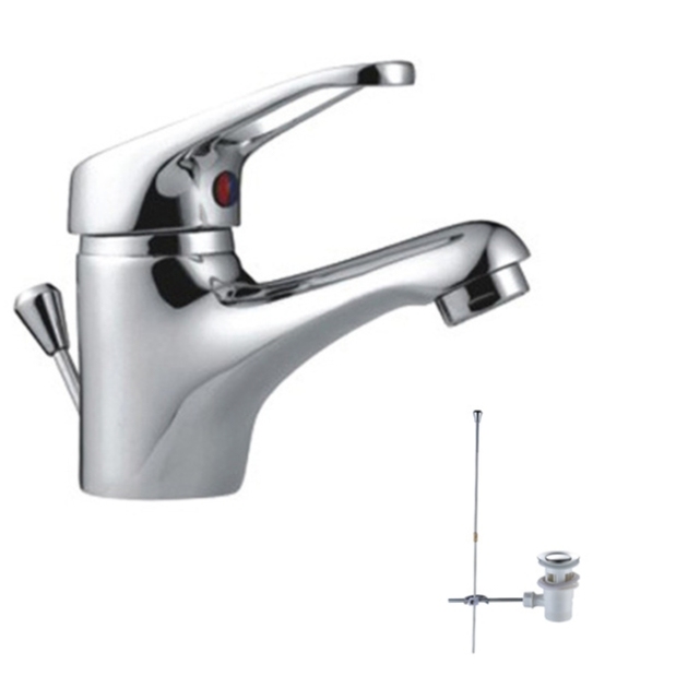 Amazon Cross-Border Water Chestnut Faucet with Lift Hole High and Low Seat Single Hole Hot and Cold Basin Faucet