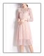 Jane Sweeney 2023 Spring and Autumn Skirt Lace Lace Pink V-neck with Fairy Princess Style Ruffled A-Line Skirt