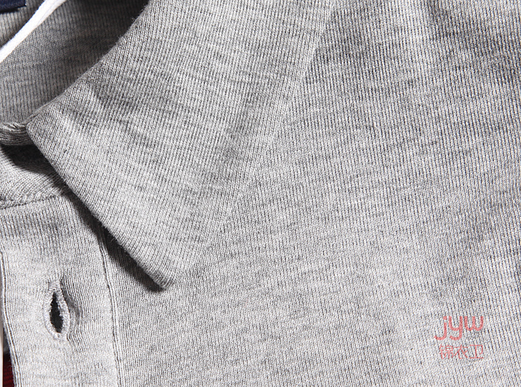 JYW đàn ông mới dệt dọc bằng vải thun cotton với ve áo dài tay áo polo 3 loại màu xám áo polo tay dài