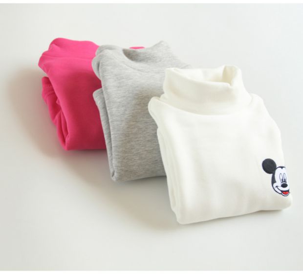 Quần áo trẻ em 2017 mùa thu đông lớn, vừa và nhỏ cho bé và bé gái bằng vải cotton cộng với áo thun nhung cổ cao dày váy trẻ em