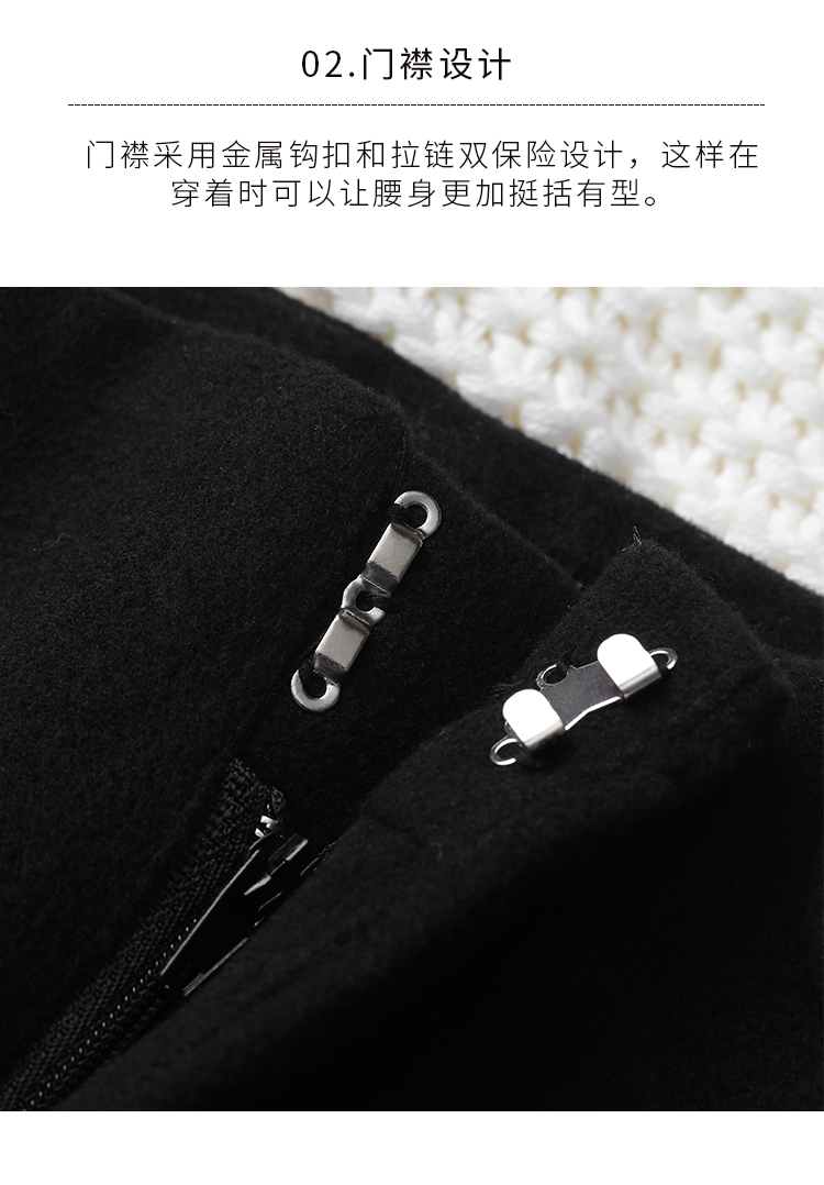 Quần short len ​​cho bé MG nữ mùa thu đông 2018 mới đen cao eo mặc quần lửng mỏng ống rộng quần ống rộng quần áo nữ