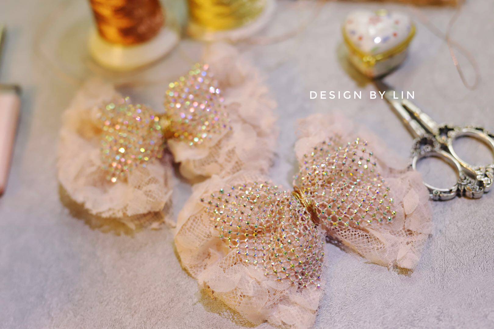 Wide 10cm Han pink yarn flower fabric diy butterfly knot handmade lace material 100 cm lace lace