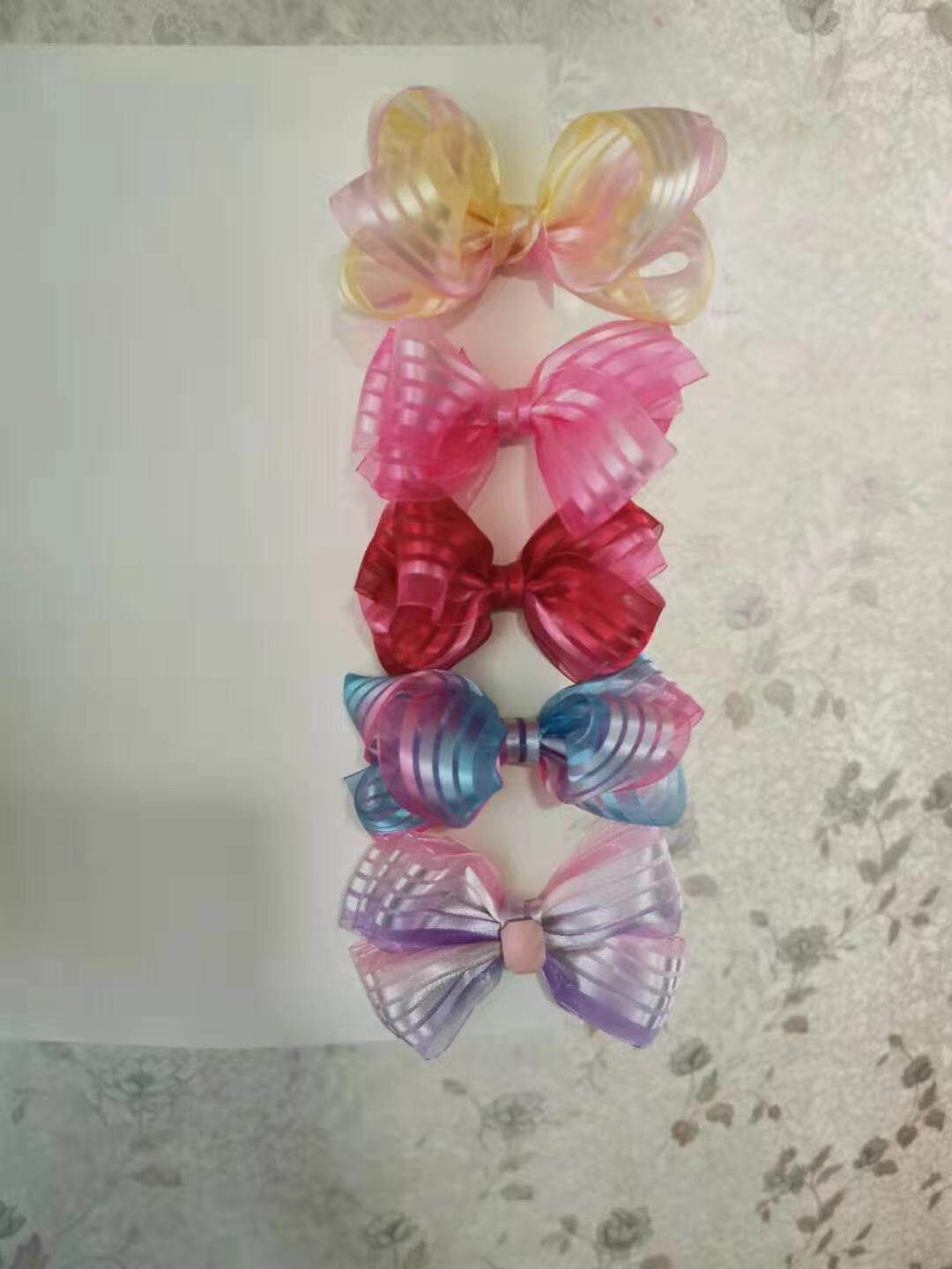 South Korea Import Gradual Layer Striped Yarn 2 5cm 4cm Width of Single Gloss Snow Yarn Butterfly Knot Yarn material