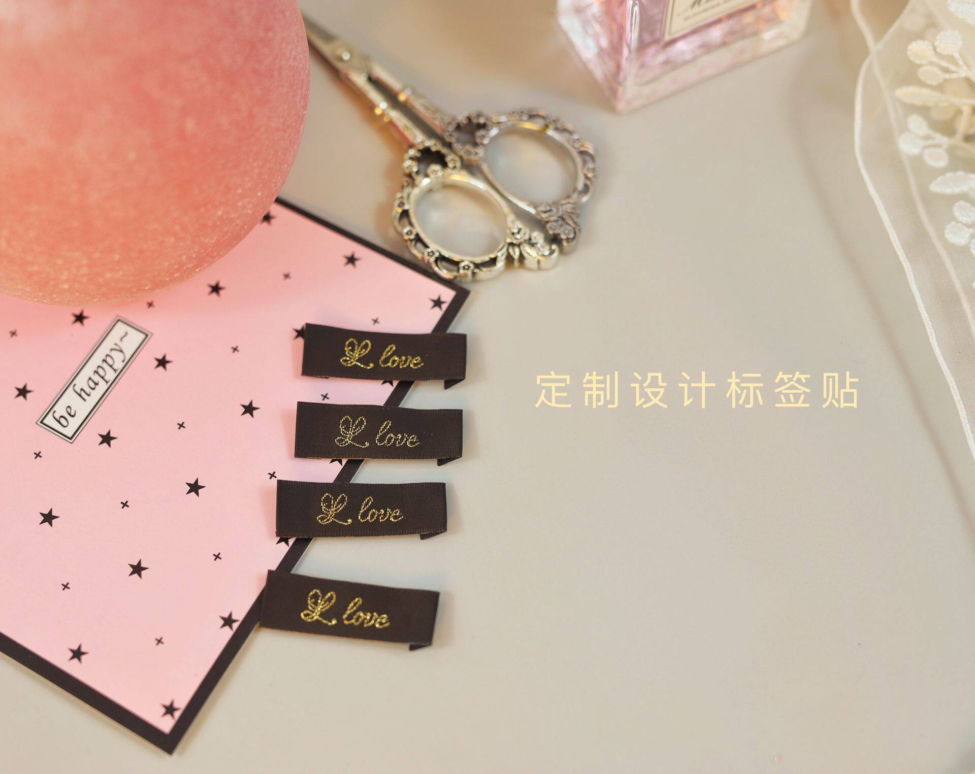 Butterfly Cymbidium set golden yellow love cloth sticker 1 2X3 8cm handmade sticker suitable for hair clips and rubber bands