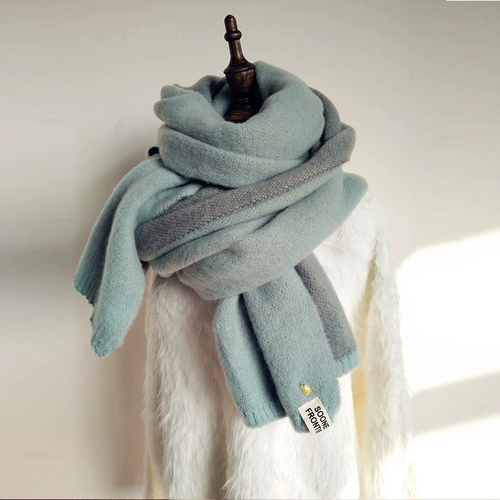 Трикотажный зимний универсальный брендовый удерживающий тепло демисезонный шарф из искусственного меха, в корейском стиле