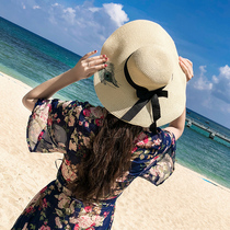 Beach Beloved Vacation Sun Hats Beach Hats Sunscreen Traveling Hats Feather Embroidery Big Eaves Hats