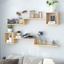 Wall shelf Living room TV background wall decoration partition Bedroom wall creative lattice bookshelf word board